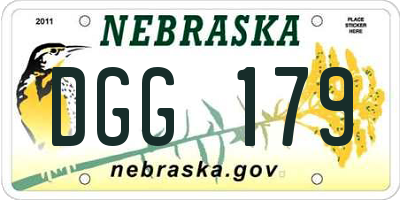 NE license plate DGG179