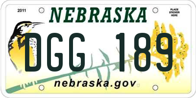 NE license plate DGG189