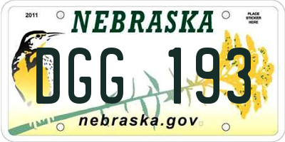 NE license plate DGG193