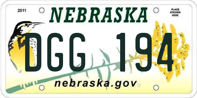 NE license plate DGG194