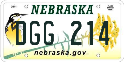 NE license plate DGG214