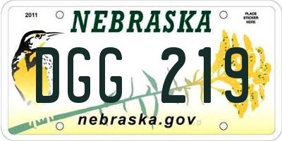 NE license plate DGG219