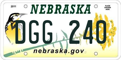 NE license plate DGG240