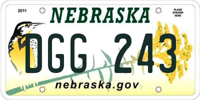 NE license plate DGG243
