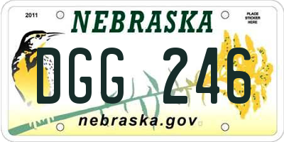 NE license plate DGG246