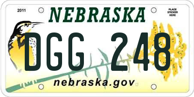 NE license plate DGG248