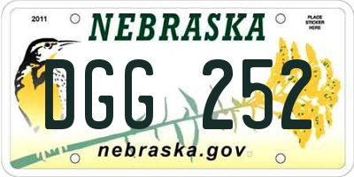 NE license plate DGG252