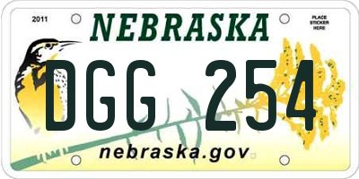NE license plate DGG254