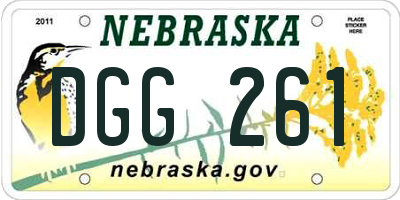 NE license plate DGG261