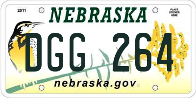 NE license plate DGG264