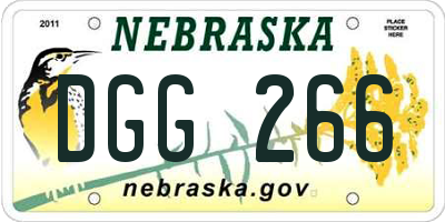 NE license plate DGG266