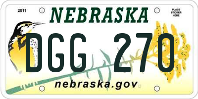 NE license plate DGG270