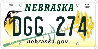 NE license plate DGG274
