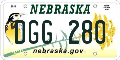NE license plate DGG280