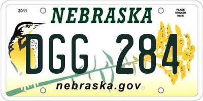 NE license plate DGG284