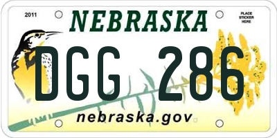 NE license plate DGG286