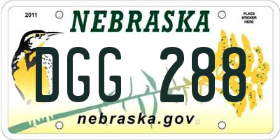NE license plate DGG288