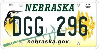 NE license plate DGG296