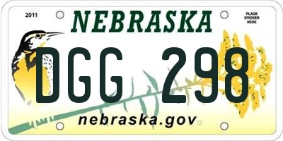 NE license plate DGG298