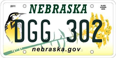 NE license plate DGG302