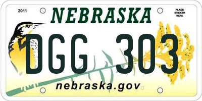 NE license plate DGG303