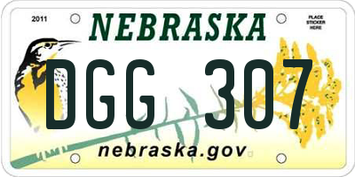 NE license plate DGG307
