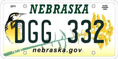 NE license plate DGG332