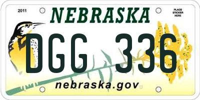 NE license plate DGG336
