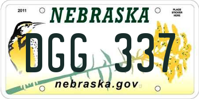 NE license plate DGG337