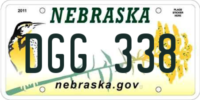NE license plate DGG338