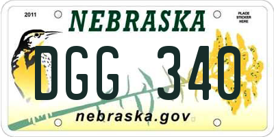 NE license plate DGG340