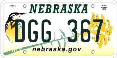 NE license plate DGG367