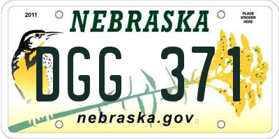 NE license plate DGG371