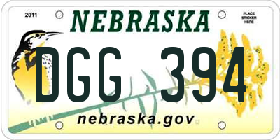 NE license plate DGG394