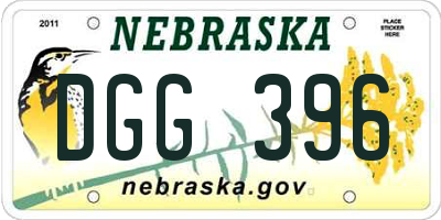 NE license plate DGG396