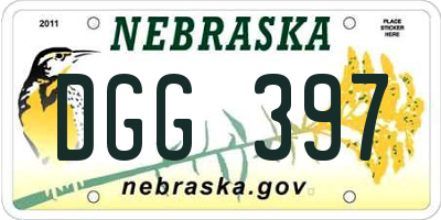 NE license plate DGG397