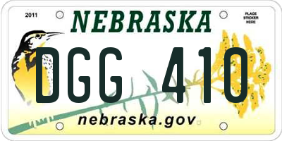 NE license plate DGG410