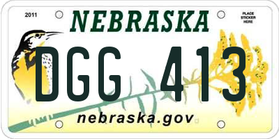 NE license plate DGG413