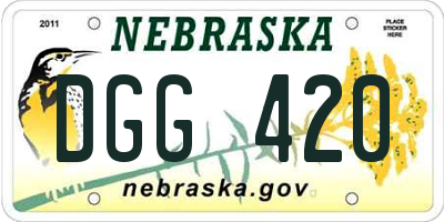 NE license plate DGG420