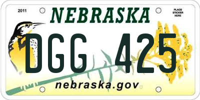 NE license plate DGG425