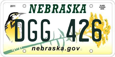 NE license plate DGG426