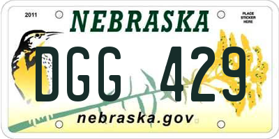 NE license plate DGG429