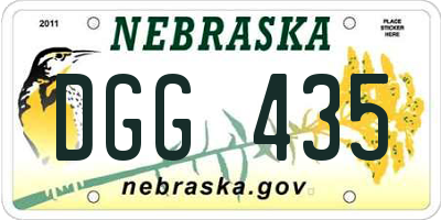 NE license plate DGG435