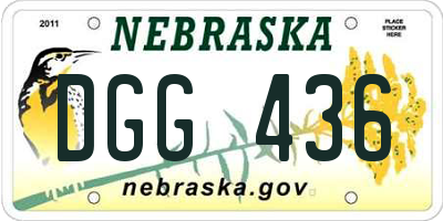 NE license plate DGG436