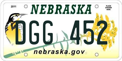 NE license plate DGG452