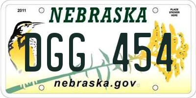 NE license plate DGG454