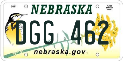 NE license plate DGG462