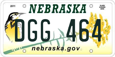 NE license plate DGG464