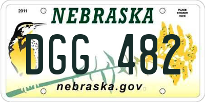 NE license plate DGG482