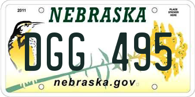 NE license plate DGG495